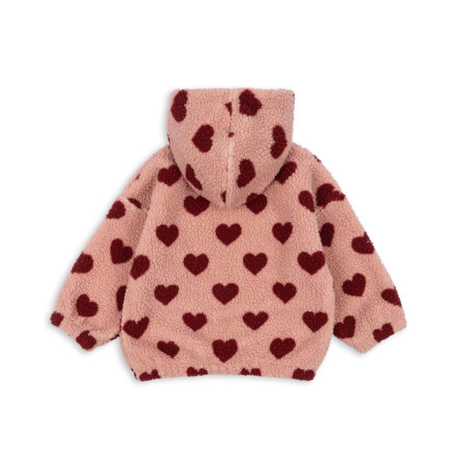 Konges Slojd Kurtka Polarowa Jody Teddy Hoodie GRS Coeur Mellow - obrazek 2