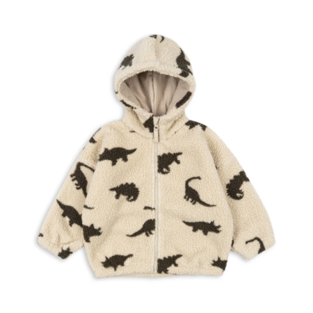 Konges Slojd Kurtka Polarowa Jody Teddy Hoodie GRS Dino Silhouette