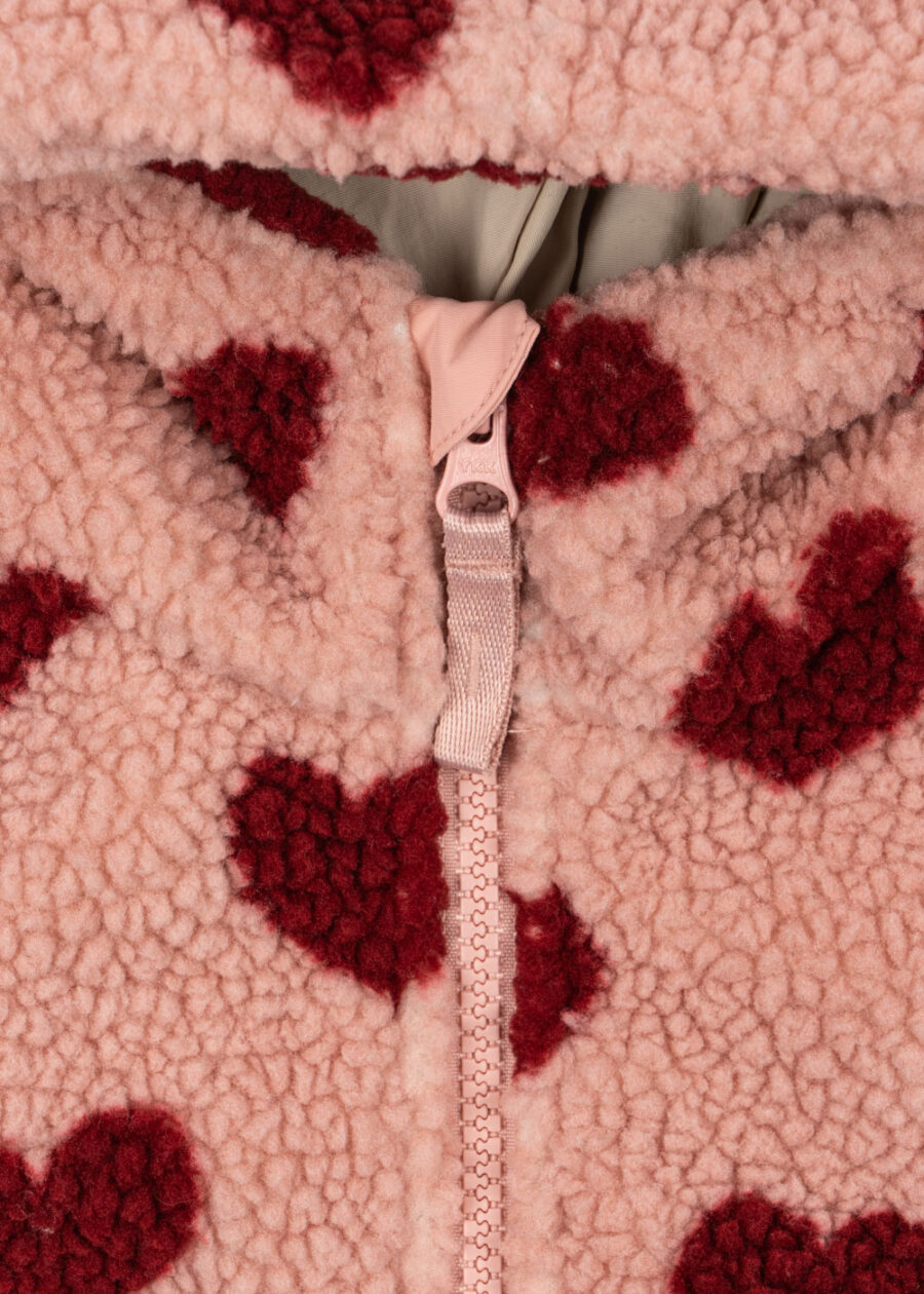 Konges Slojd Kurtka Polarowa Jody Teddy Hoodie GRS Coeur Mellow - obrazek 4