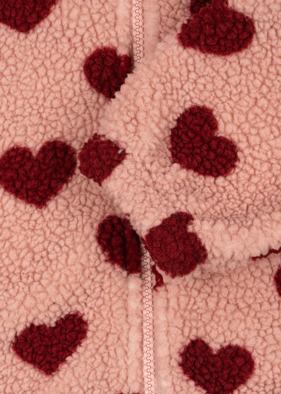Konges Slojd Kurtka Polarowa Jody Teddy Hoodie GRS Coeur Mellow - obrazek 3