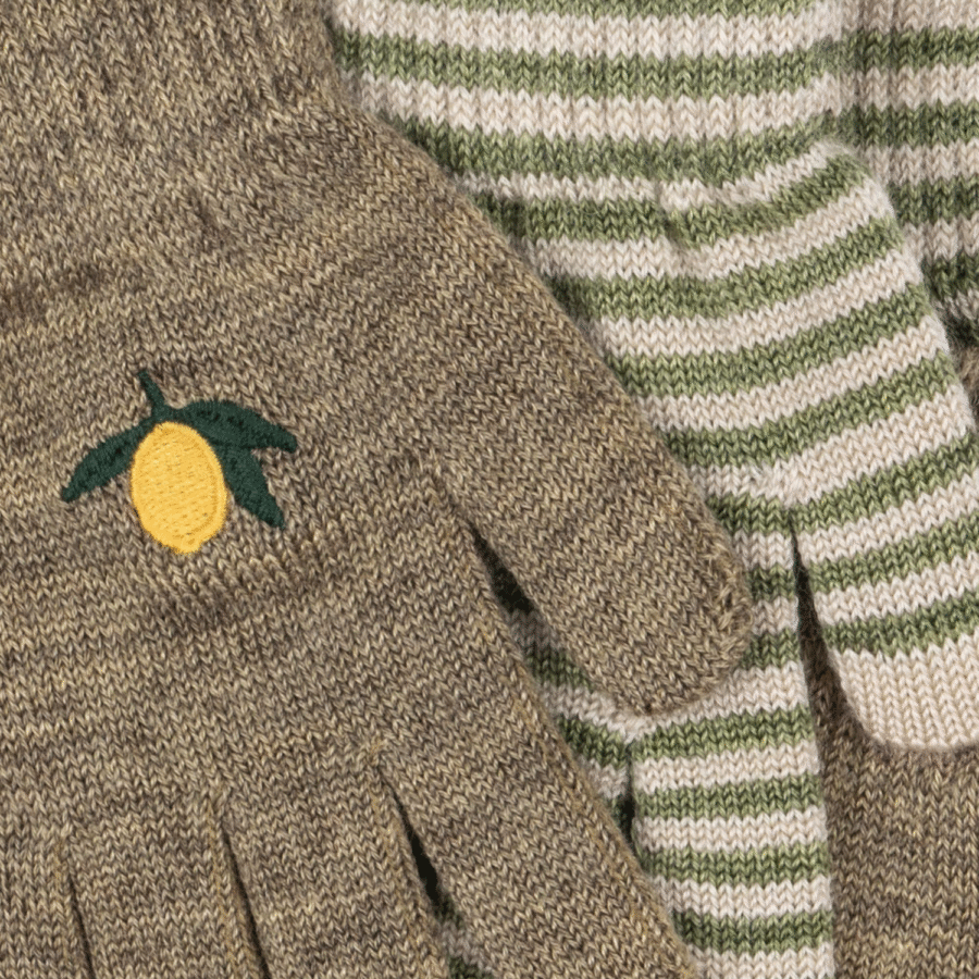 Konges Slojd 2-Pak Rękawiczek Filla Lemon/Stripe - obrazek 2