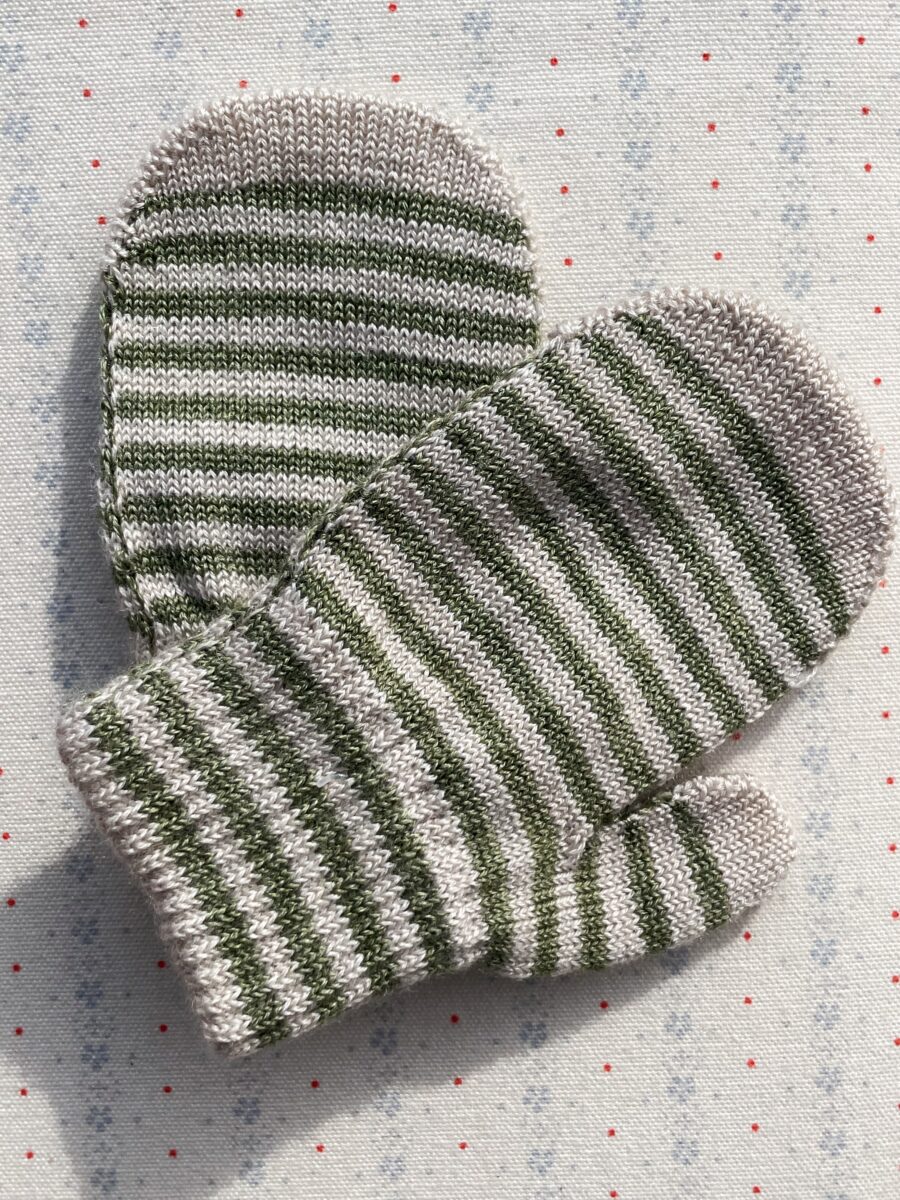 Konges Slojd 2-Pak Rękawiczek Dwupalczastych Lemon/Stripe - obrazek 3