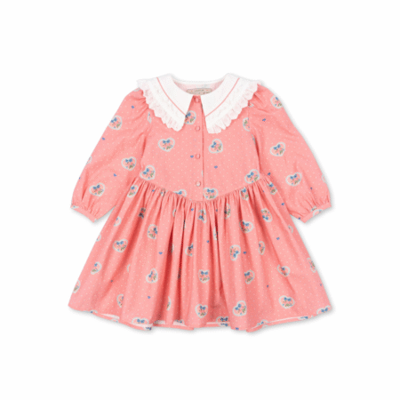 Konges Slojd Sukienka Coeur Collar Cher Coeur Rose