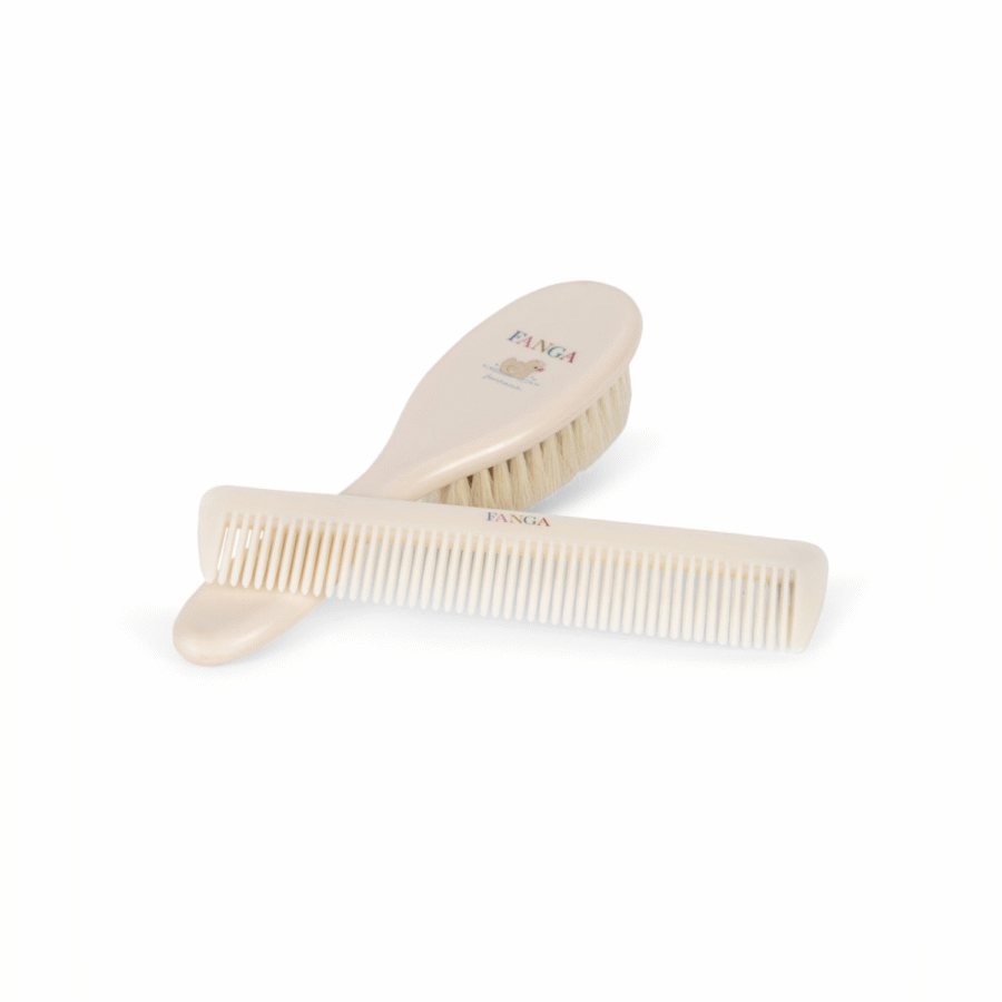 Konges Slojd Zestaw do Pierwszej Pielęgnacji Włosów Dziecka Fanga Baby Set Beige - obrazek 2