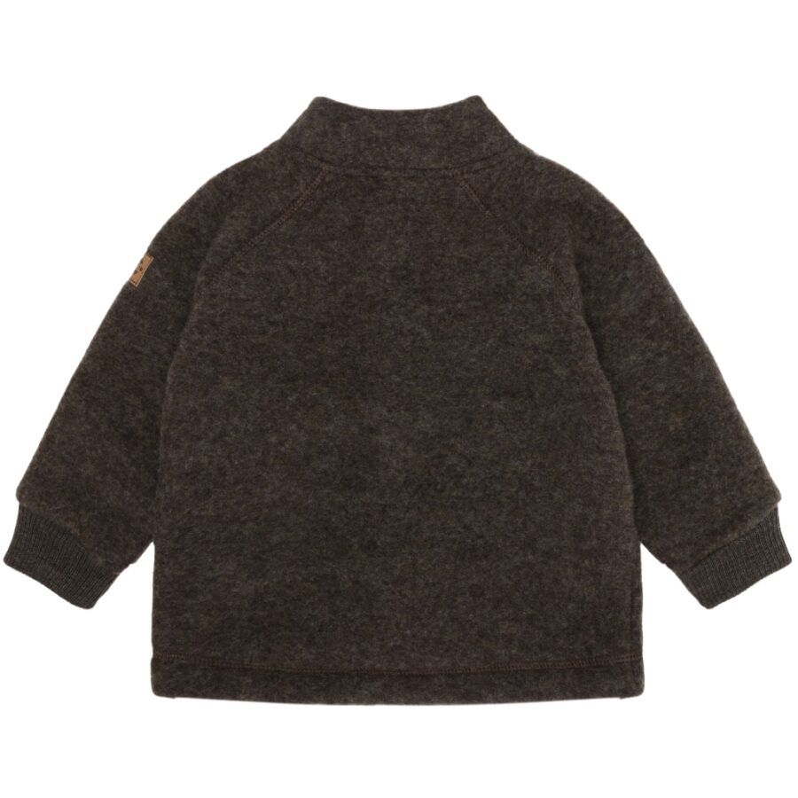 Mikk-Line Kurtka Wełniana Merino Baby Dark Brown Melange - obrazek 2