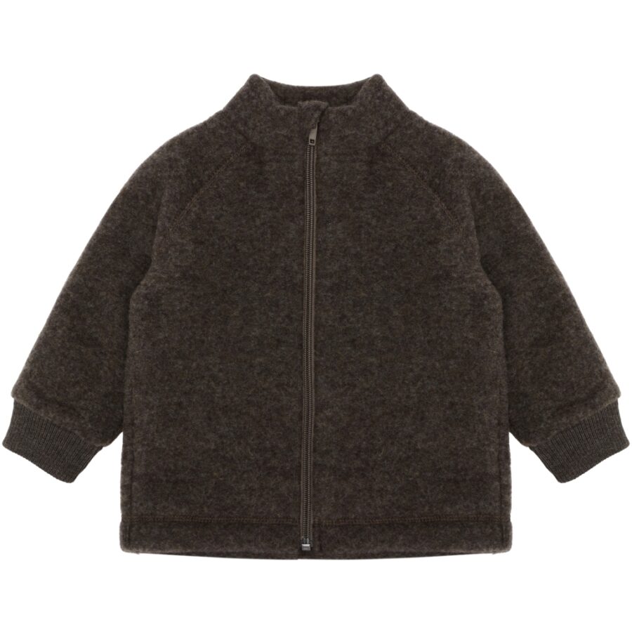 Mikk-Line Kurtka Wełniana Merino Baby Dark Brown Melange