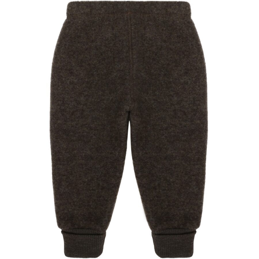 Mikk-Line Spodnie Wełniane Merino Dark Brown Melange - obrazek 2