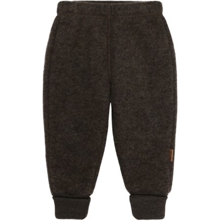 Mikk-Line Spodnie Wełniane Merino Dark Brown Melange