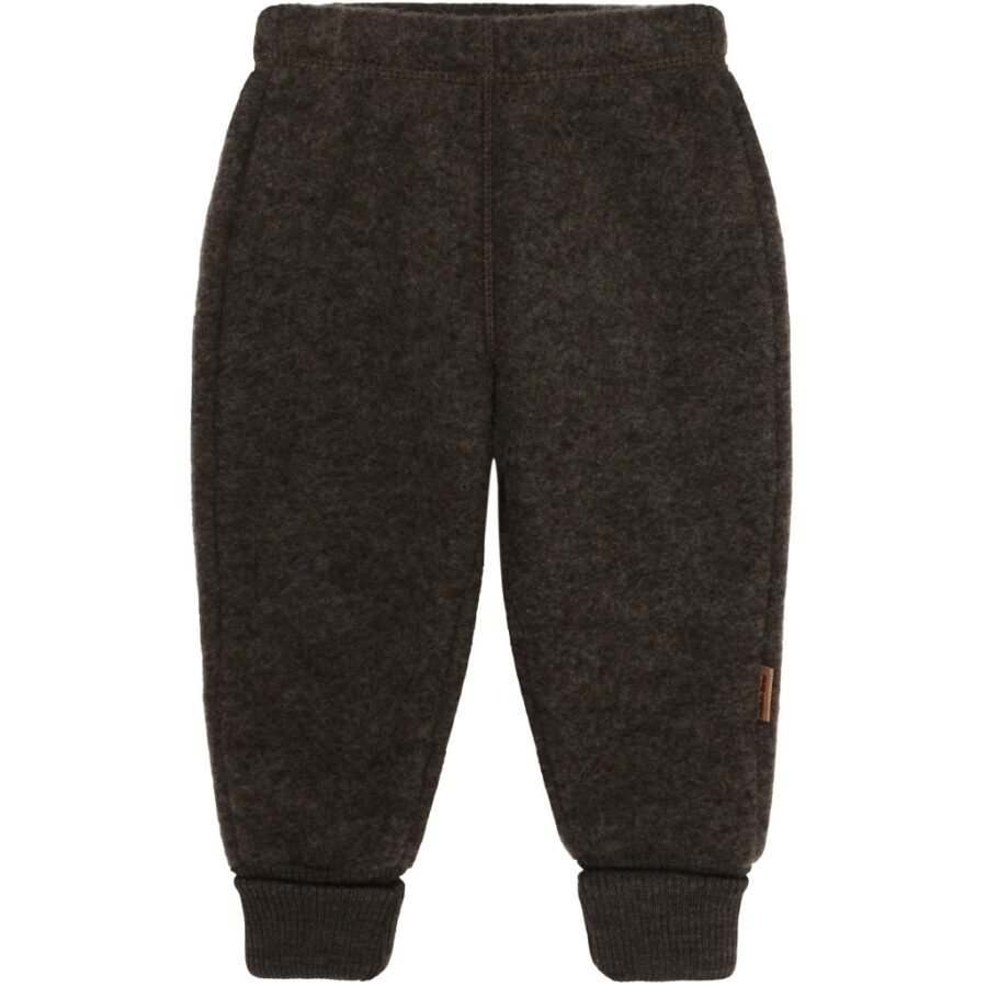 Mikk-Line Spodnie Wełniane Merino Dark Brown Melange