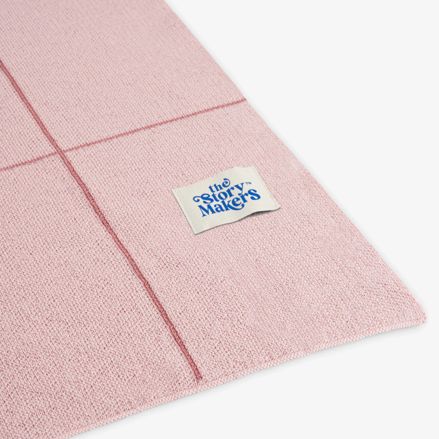 The Story Makers Koc Merino Checker Dusty Pink 80x100 cm - obrazek 2