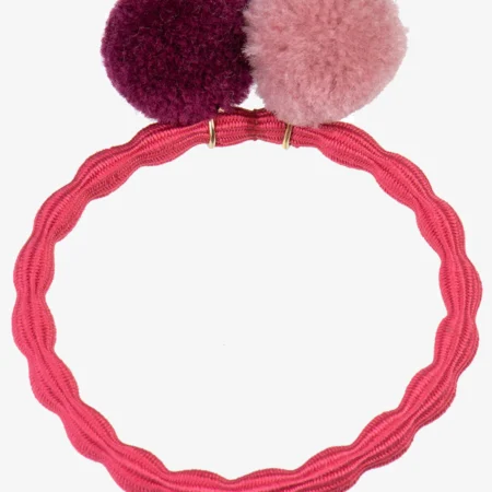 KKNEKKI Gumka Do Włosów Pompom Rasberry W Dustyrose- lbordeau