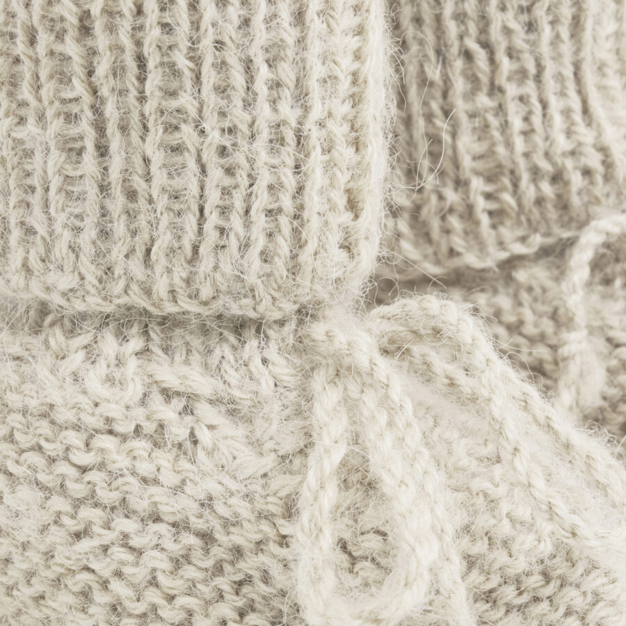Huttelihut Wełniane Buciki Niemowlęce Alpaka Off-White - obrazek 2