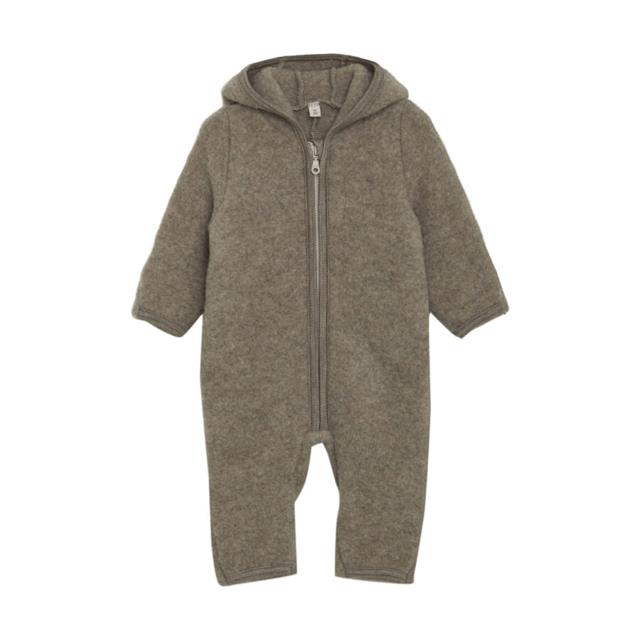 Huttelihut Kombinezon Wełniany Merino Pram Suit Ears Savannah Melange