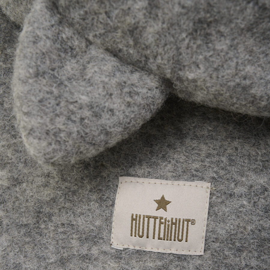 Huttelihut Kominiarka Wełniana Ears Medium Grey Melange - obrazek 2