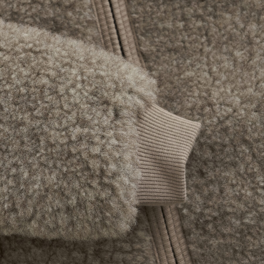 Huttelihut Kurtka Wełniana Merino Teddy w. Lining Camel Melange - obrazek 3