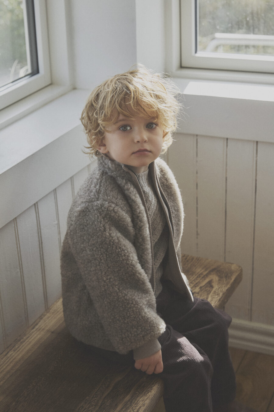 Huttelihut Kurtka Wełniana Merino Teddy w. Lining Camel Melange - obrazek 4