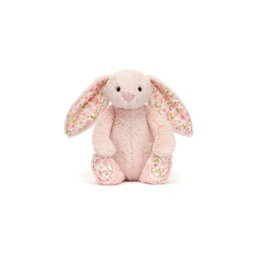 Jellycat Króliczek z Kwiecistymi Uszami Pudrowy Róż „Cherry” 18 cm - obrazek 4