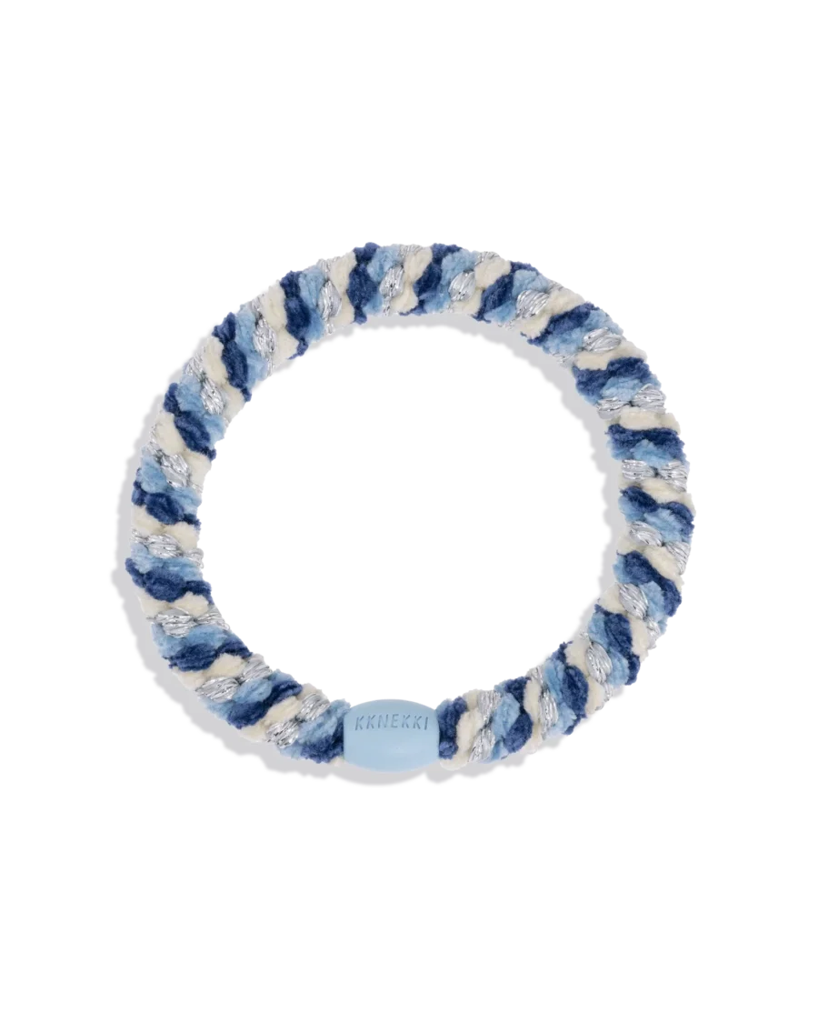 KKNEKKI Gumka Do Włosów Mix Blue Silver Glitter