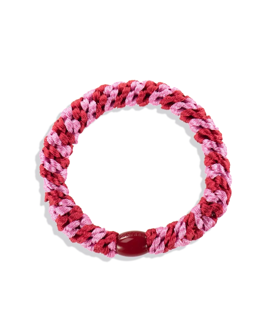 KKNEKKI Gumka Do Włosów Hair Tie Red-Bubblegum Stripe