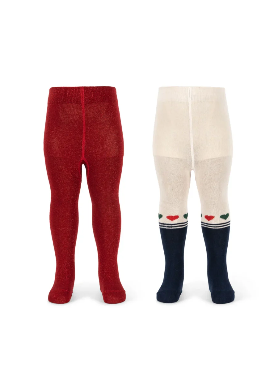 Konges Slojd 2-Pak Rajtek Lurex Heart Mix