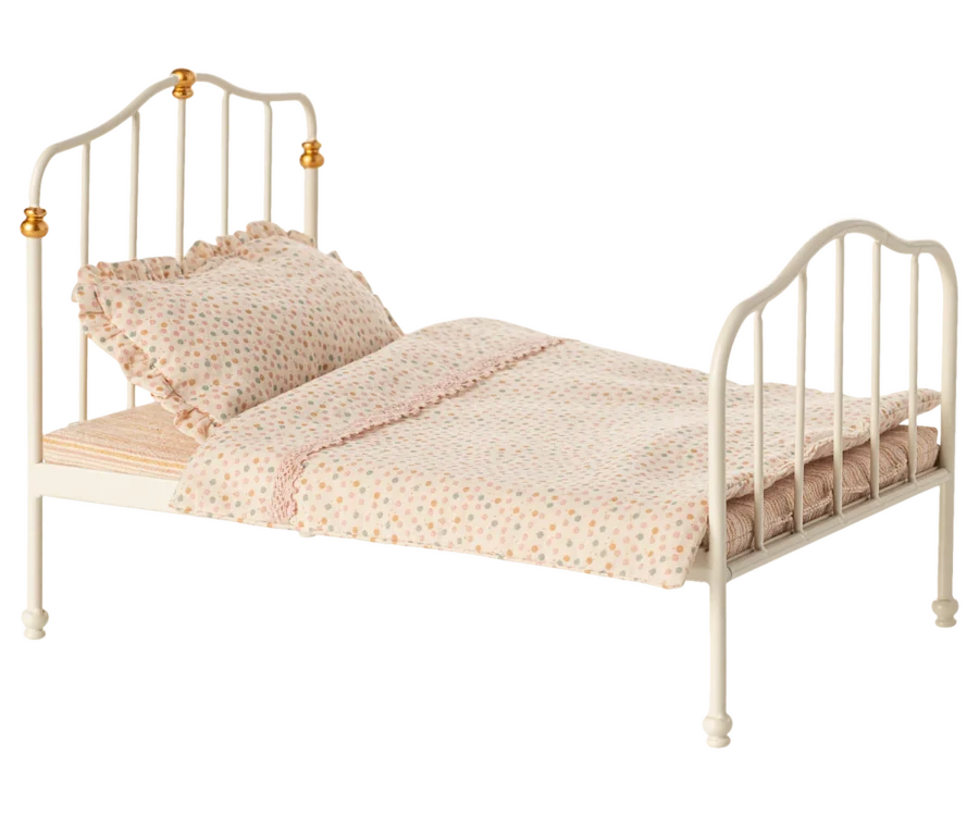 Maileg Łóżko Vintage, Myszka - Off white