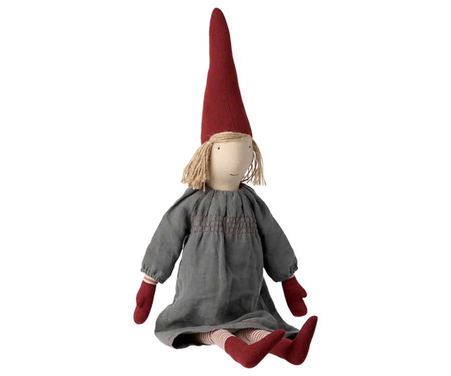 Maileg Pixie Nisse, Mała - Dziewczynka Blue Dress (rozmiar 5)