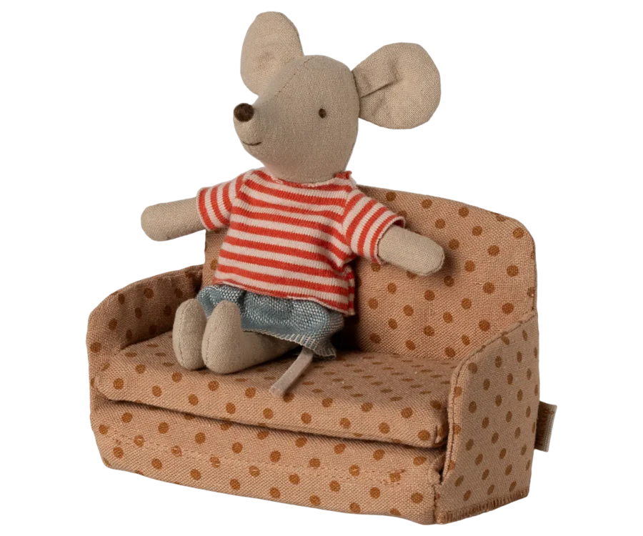 Maileg Sofa Rozkładana, Myszka - Kropki - obrazek 5