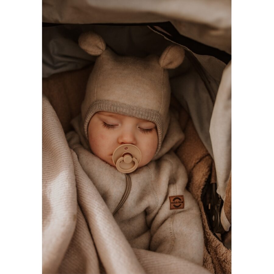 Mikk-Line Kominiarka Merino w Ears Melange Offwhite - obrazek 2