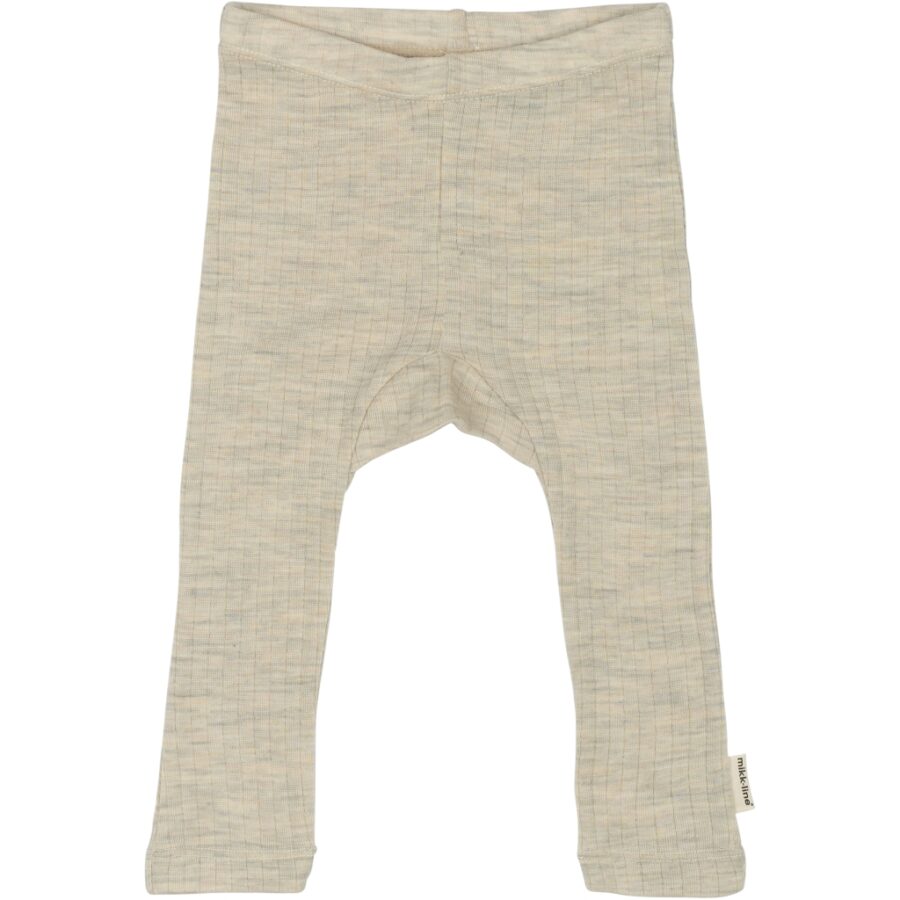 Mikk-Line Legginsy Wełniane Merino Melange Off White - obrazek 2