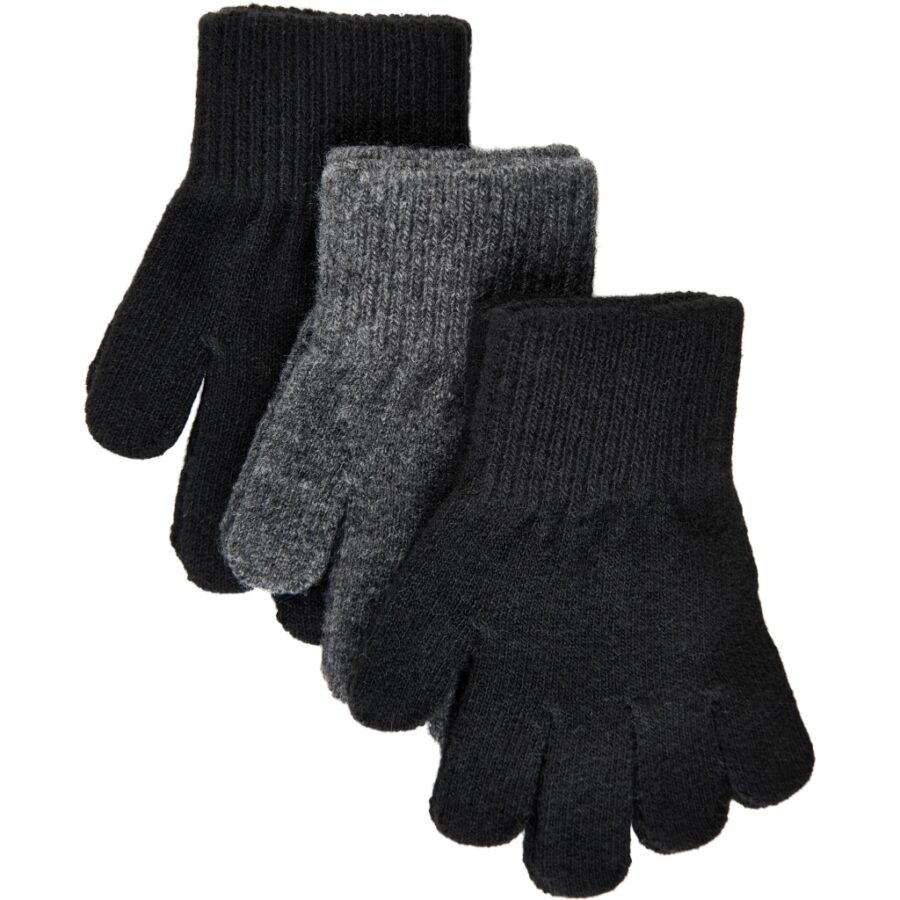 Mikk-Line 3-Pak Rękawiczek Magic Black-Antrazite-Black