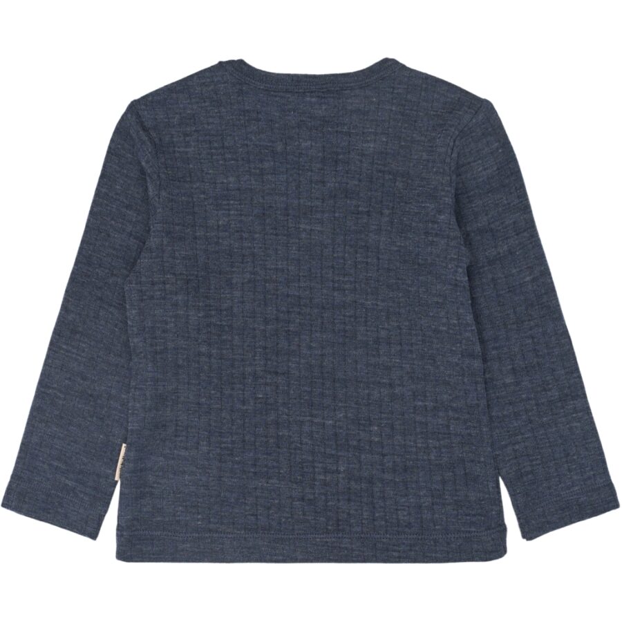 Mikk-Line Longsleeve Wełniany Merino LS Melange Blue Nights - obrazek 2