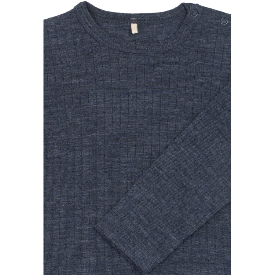 Mikk-Line Longsleeve Wełniany Merino LS Melange Blue Nights - obrazek 3