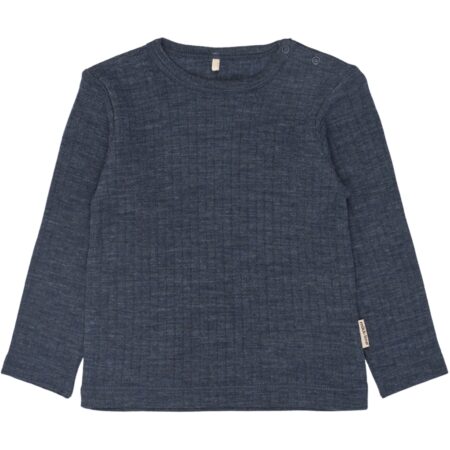 Mikk-Line Longsleeve Wełniany Merino LS Melange Blue Nights