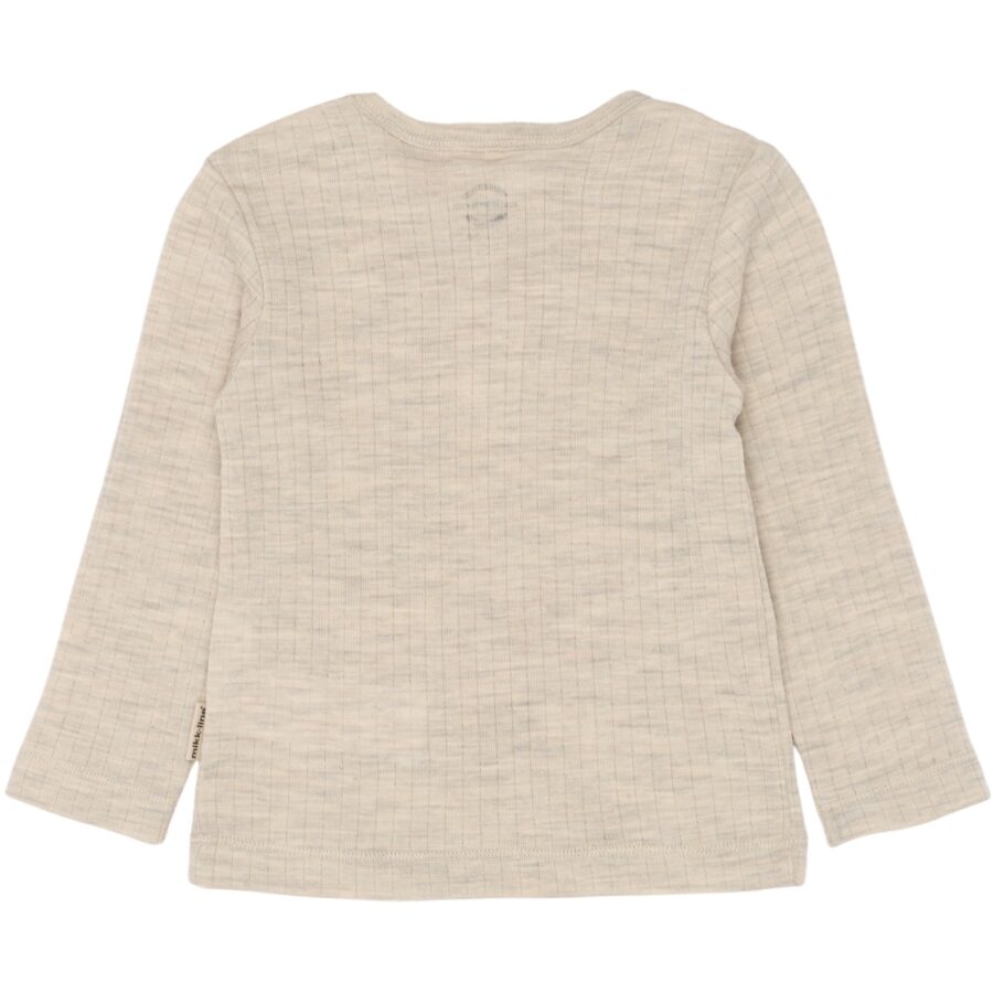 Mikk-Line Longsleeve Wełniany Merino LS Melange Off White - obrazek 2
