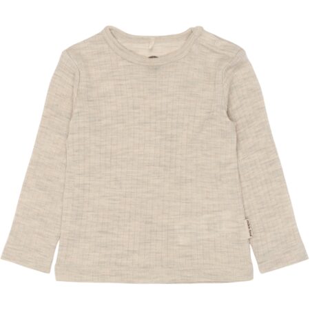 Mikk-Line Longsleeve Wełniany Merino LS Melange Off White