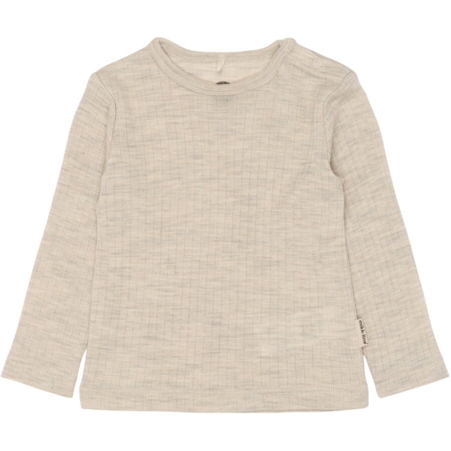 Mikk-Line Longsleeve Wełniany Merino LS Melange Off White