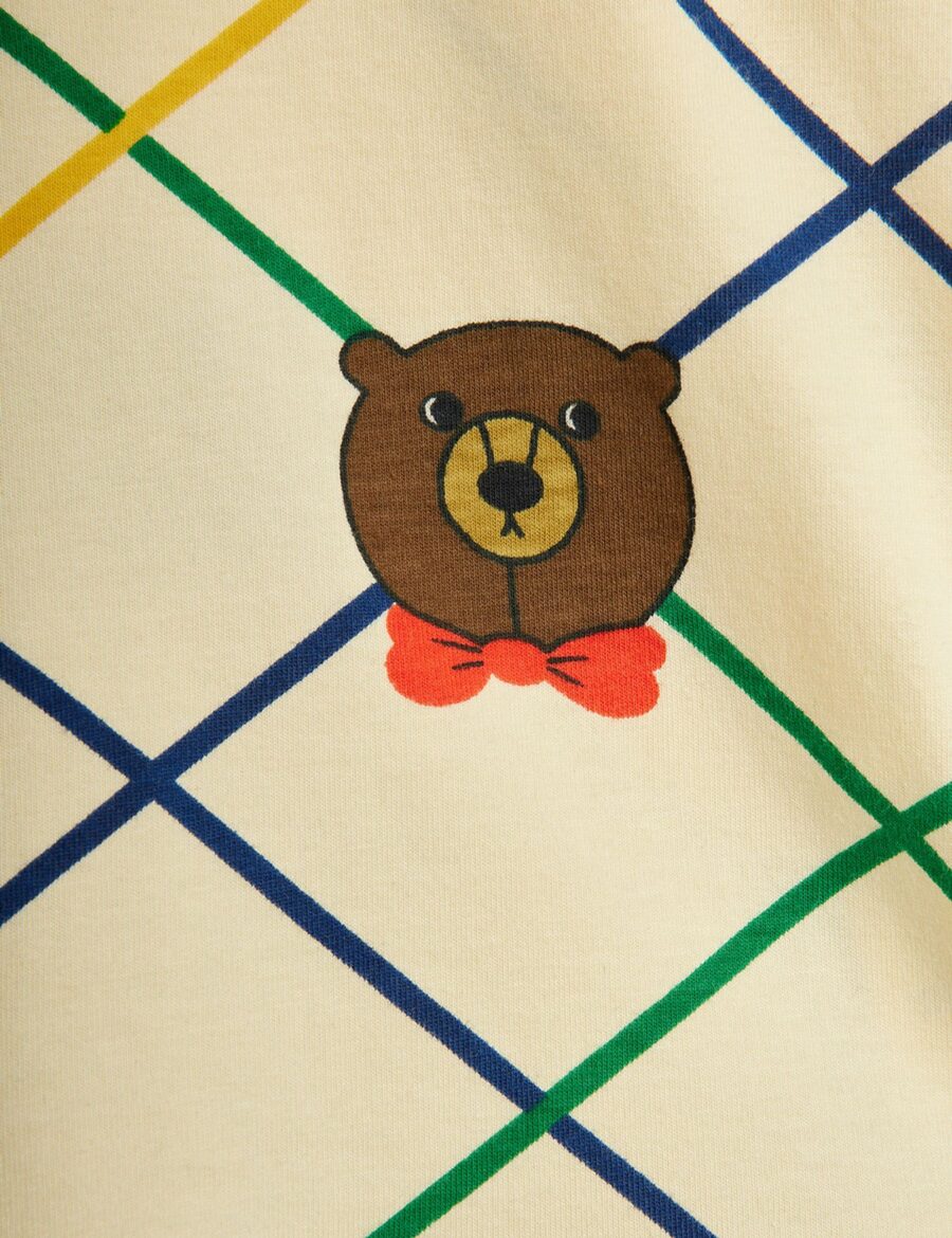Mini Rodini Legginsy Bear Check Off White - obrazek 3