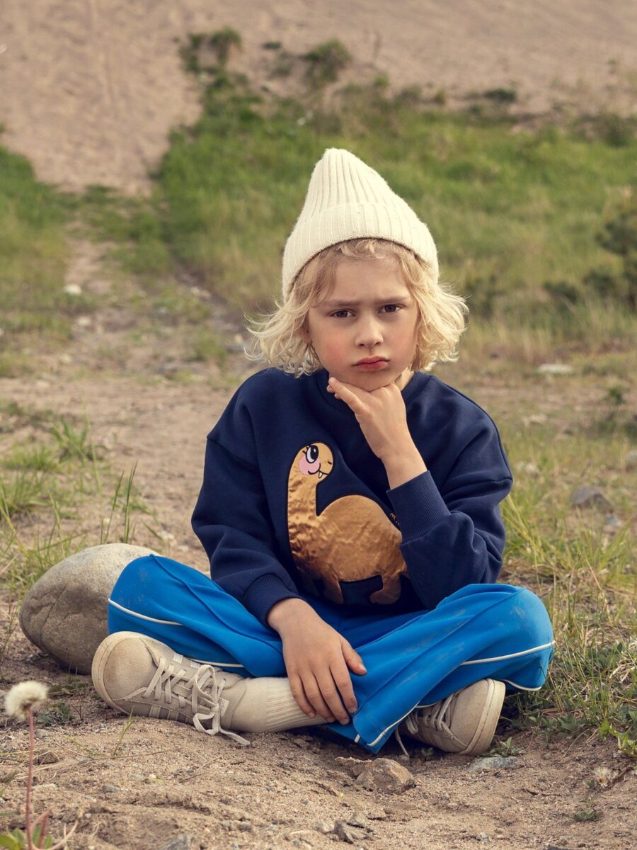 Mini Rodini Bluza Dino Application Blue - obrazek 6