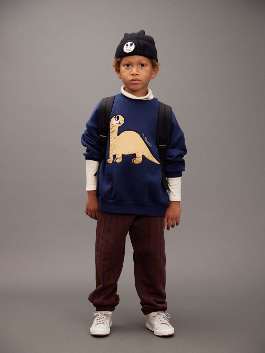 Mini Rodini Bluza Dino Application Blue - obrazek 3