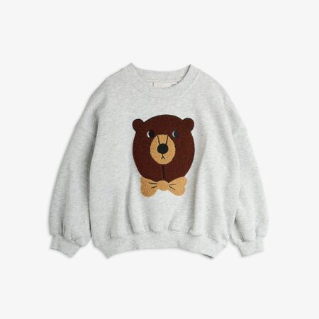 Mini Rodini Bluza Bear Cheanille Grey Melange