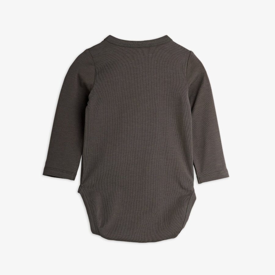 Mini Rodini Body Niemowlęce Bear Ls Grey - obrazek 2
