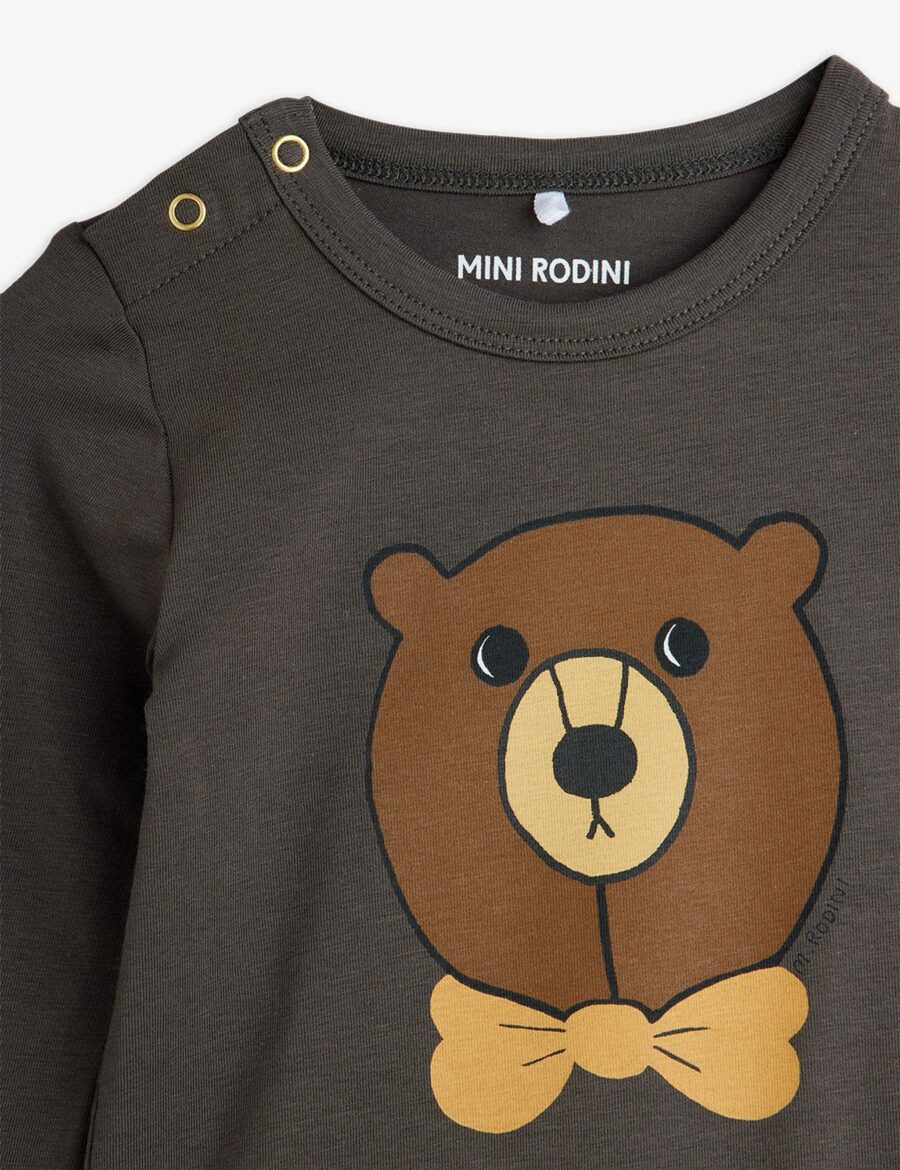 Mini Rodini Body Niemowlęce Bear Ls Grey - obrazek 4