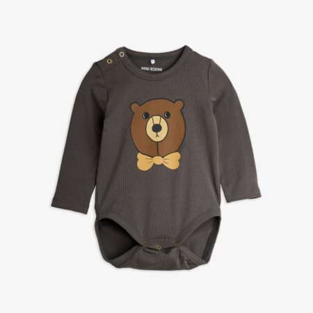 Mini Rodini Body Niemowlęce Bear Ls Grey