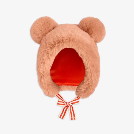 Mini Rodini Czapka Misiowa Faux Fur Pink