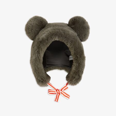 Mini Rodini Czapka Misiowa Faux Fur Grey