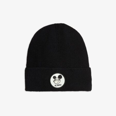 Mini Rodini Czapka Dzianinowa Ritzratz Wool Blend Black