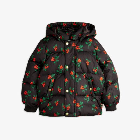 Mini Rodini Kurtka Zimowa Lingonberries Hooded Black