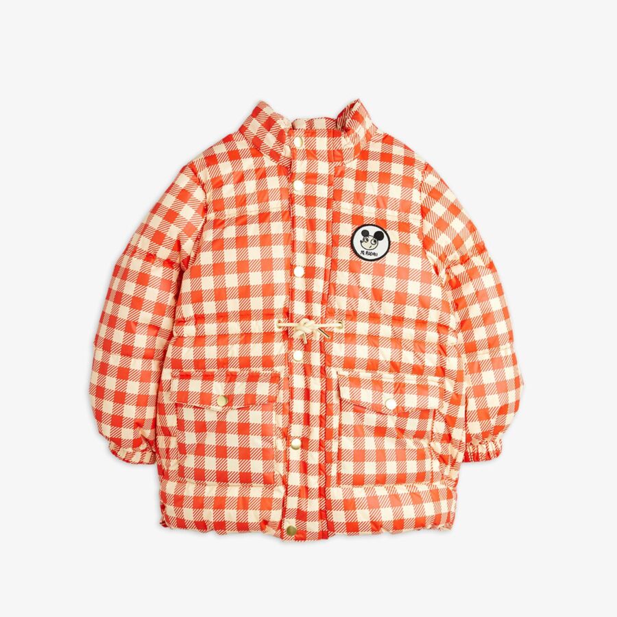 Mini Rodini Kurtka Zimowa Ritzratz Gingham Heavy Puffer Red - obrazek 2