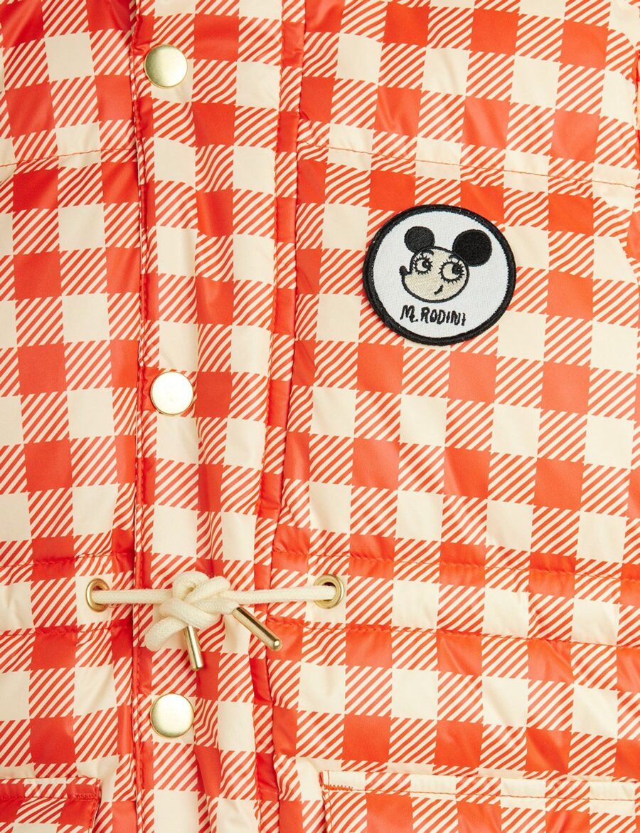 Mini Rodini Kurtka Zimowa Ritzratz Gingham Heavy Puffer Red - obrazek 9