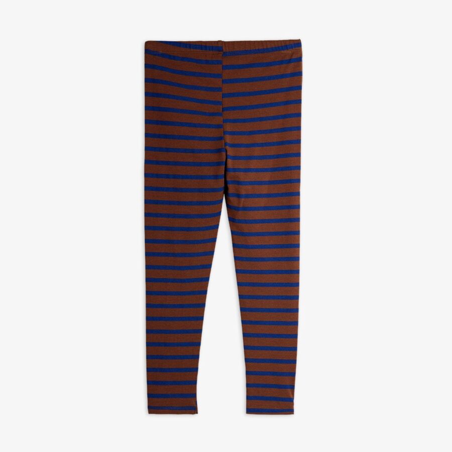 Mini Rodini Legginsy Stripe Bird Patch Brown - obrazek 2